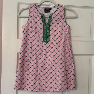 Tuktuk Pink and Green Patterned Kids Dress